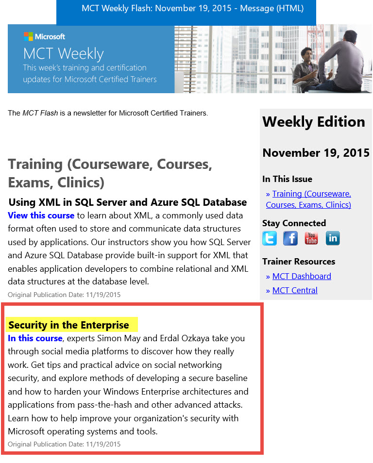MCT Newsletter 2015
