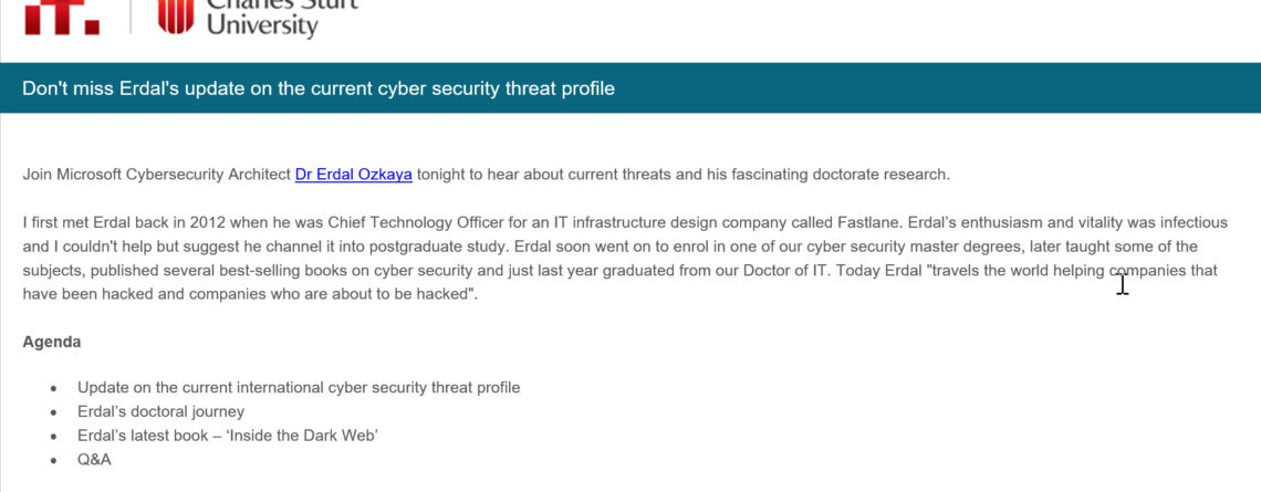 update on the current cyber security threat profile