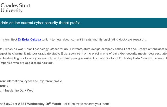 update on the current cyber security threat profile