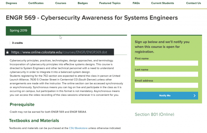 Colorado State University Cybersecurity Erdal
