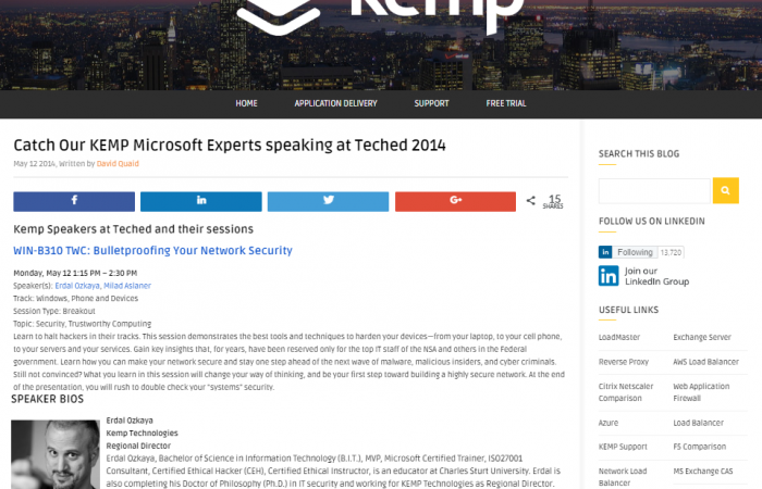 KEMP Microsoft Experts Erdal Ozkaya