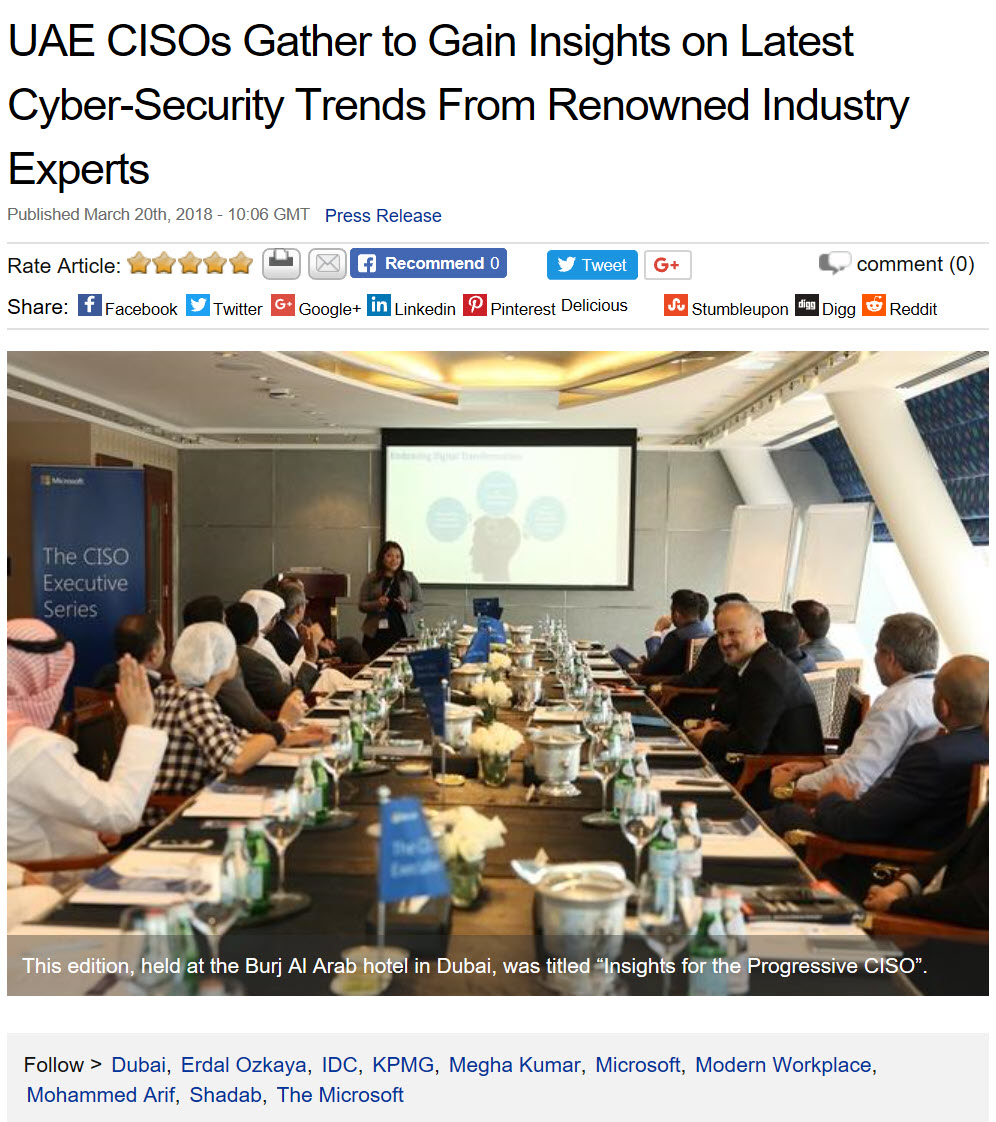 UAE CISOs Gather to Gain Insights on Latest Cyber-Security Trends