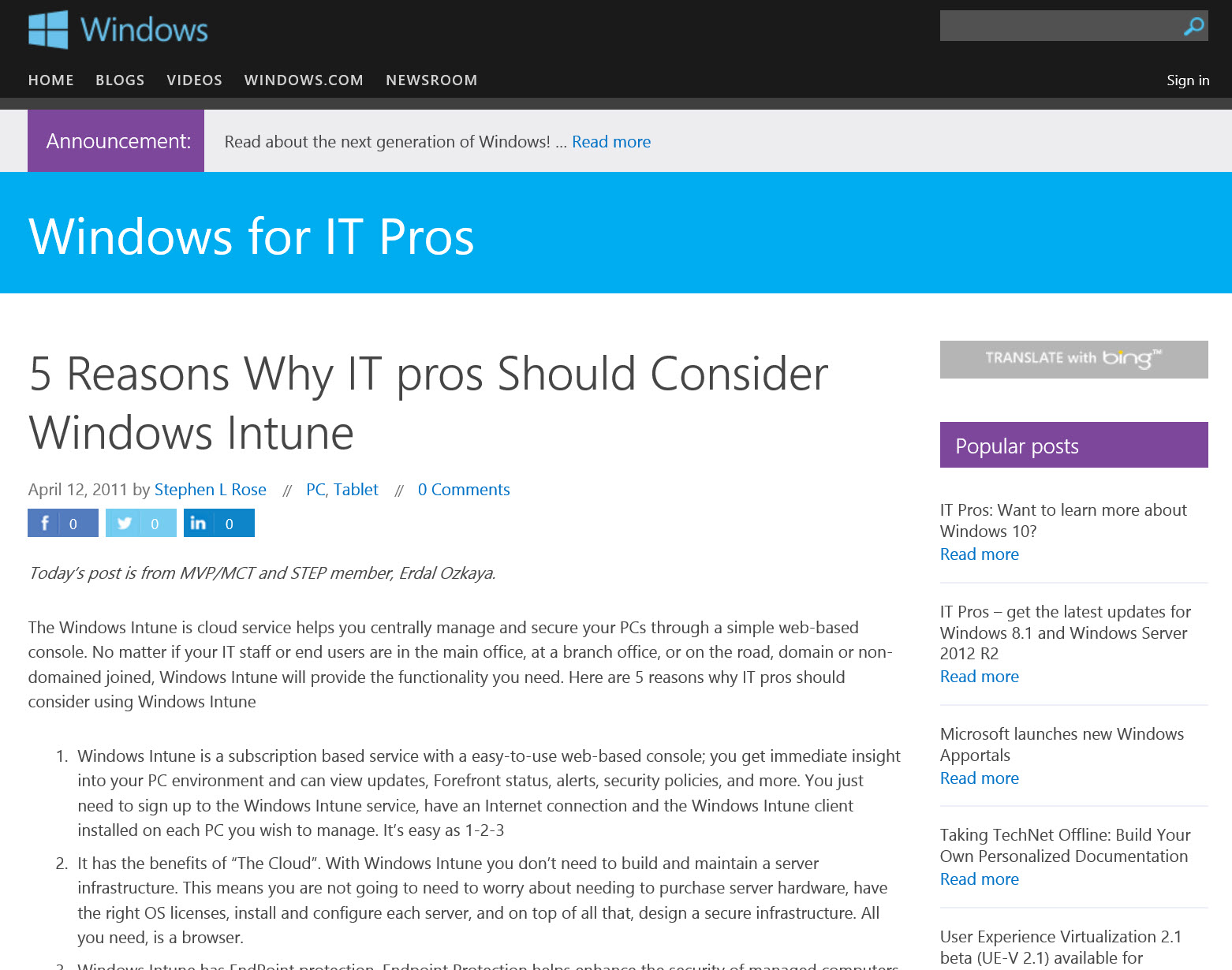 IT Pros should consider Windows Erdal