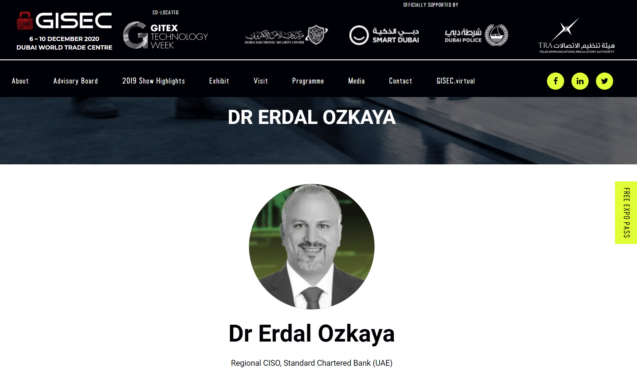 GISEC Dubai Dr Erdal Ozkaya
