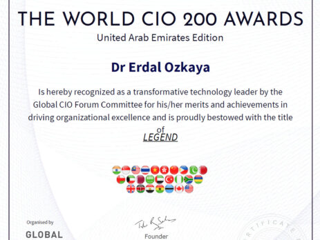 Legend Award by CIO Forum Dr Erdal ozkaya