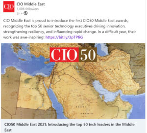 Technology Leadership award by CIO Online and IDC 2021