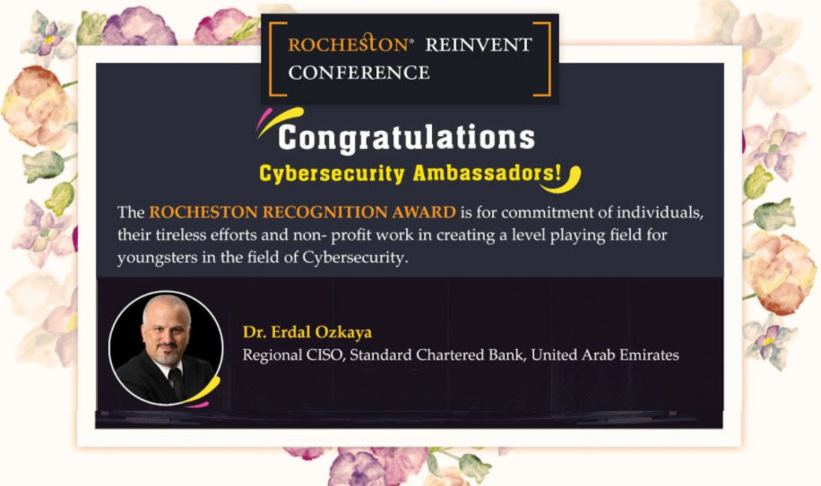 Cybersecurity Ambassadors Award Erdal Ozkaya