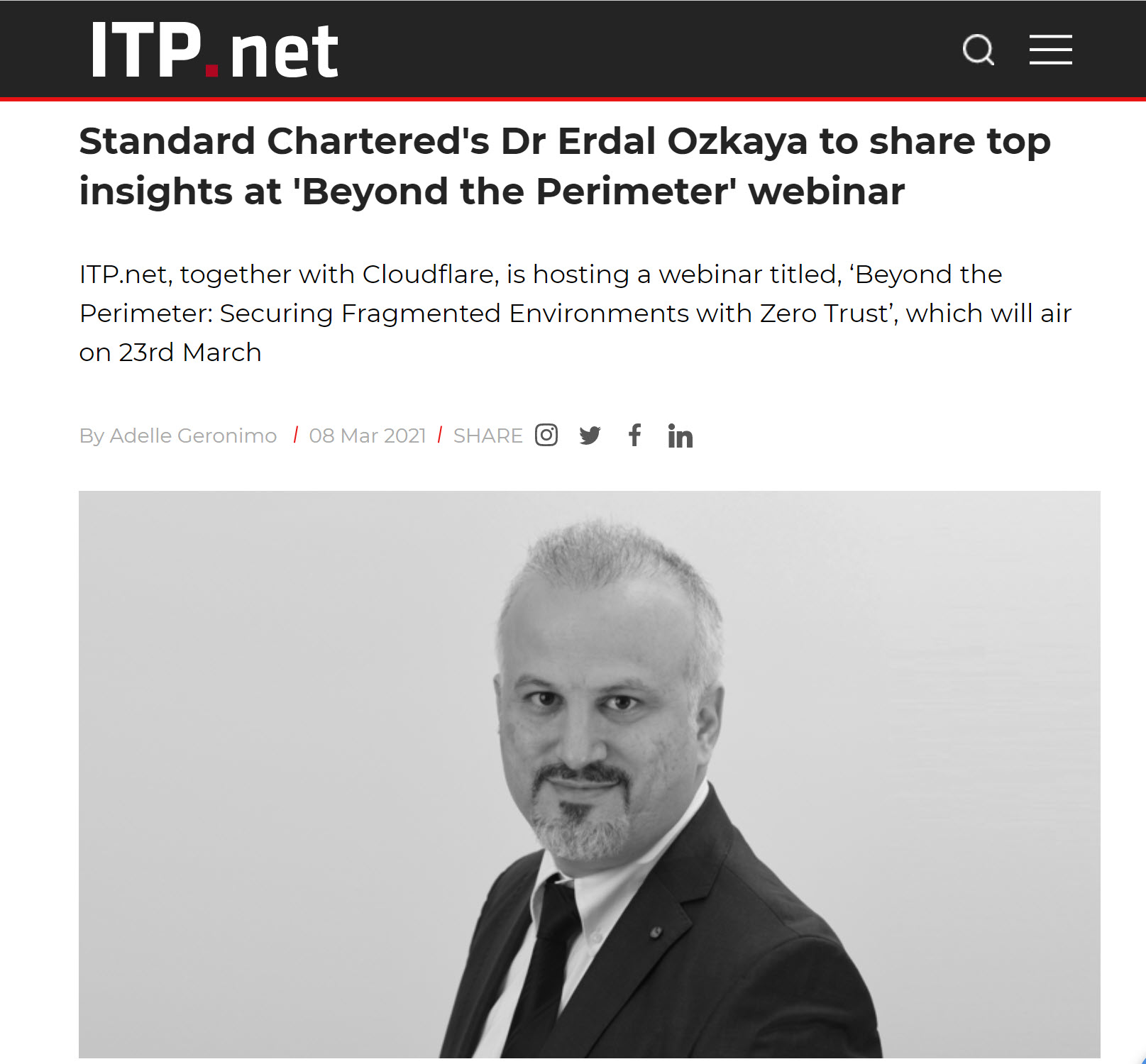 Standard Chartered's Dr Erdal 0zkaya to share top insights at 'Beyond the  Perimeter' Free webinar | Dr. Erdal Ozkaya - Cybersecurity Blog