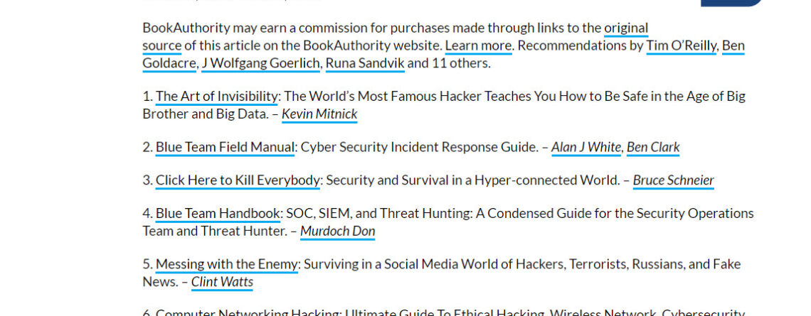 Best Cybersecurity Books Of All Time