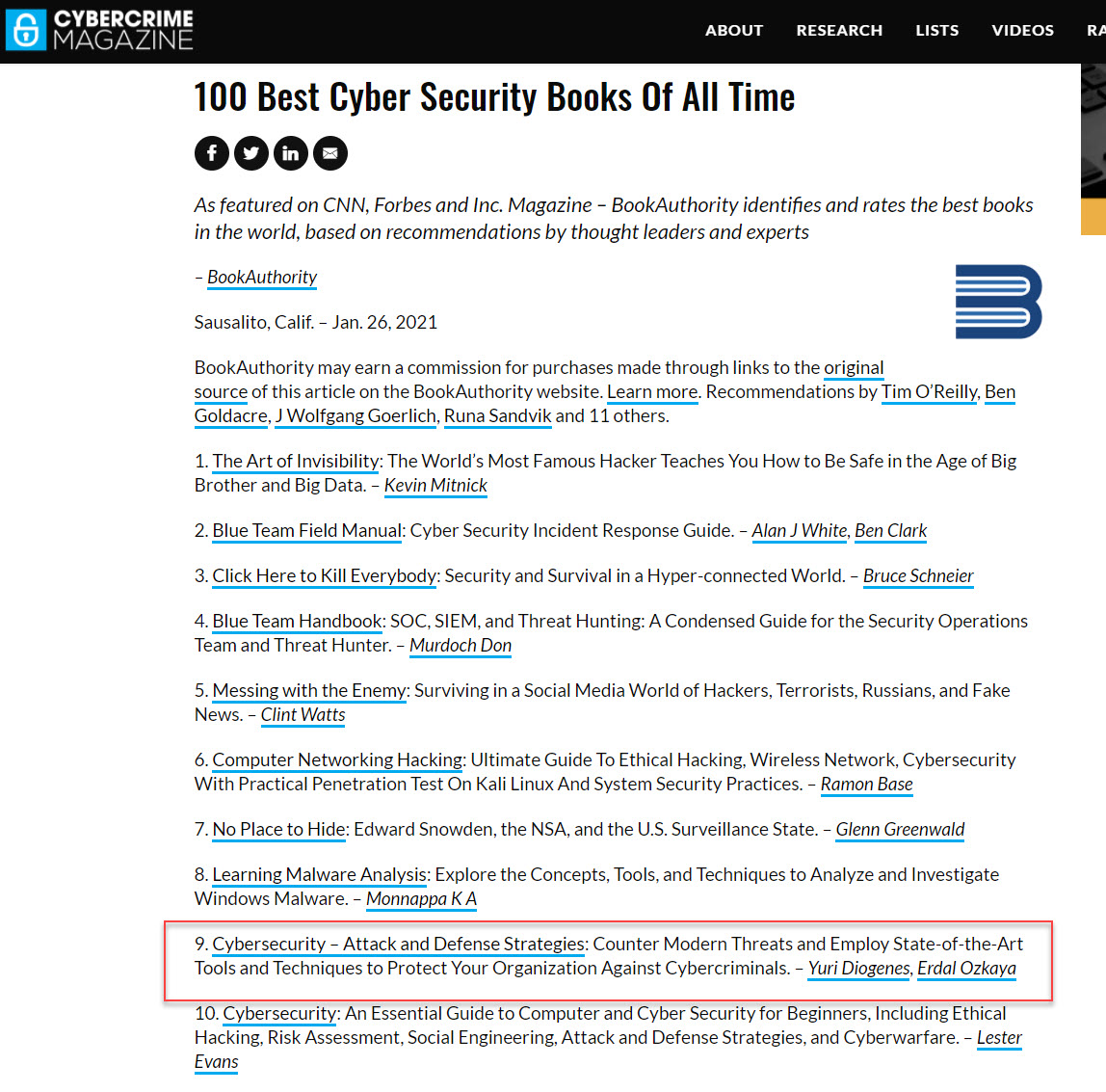 Best Cybersecurity Books Of All Time