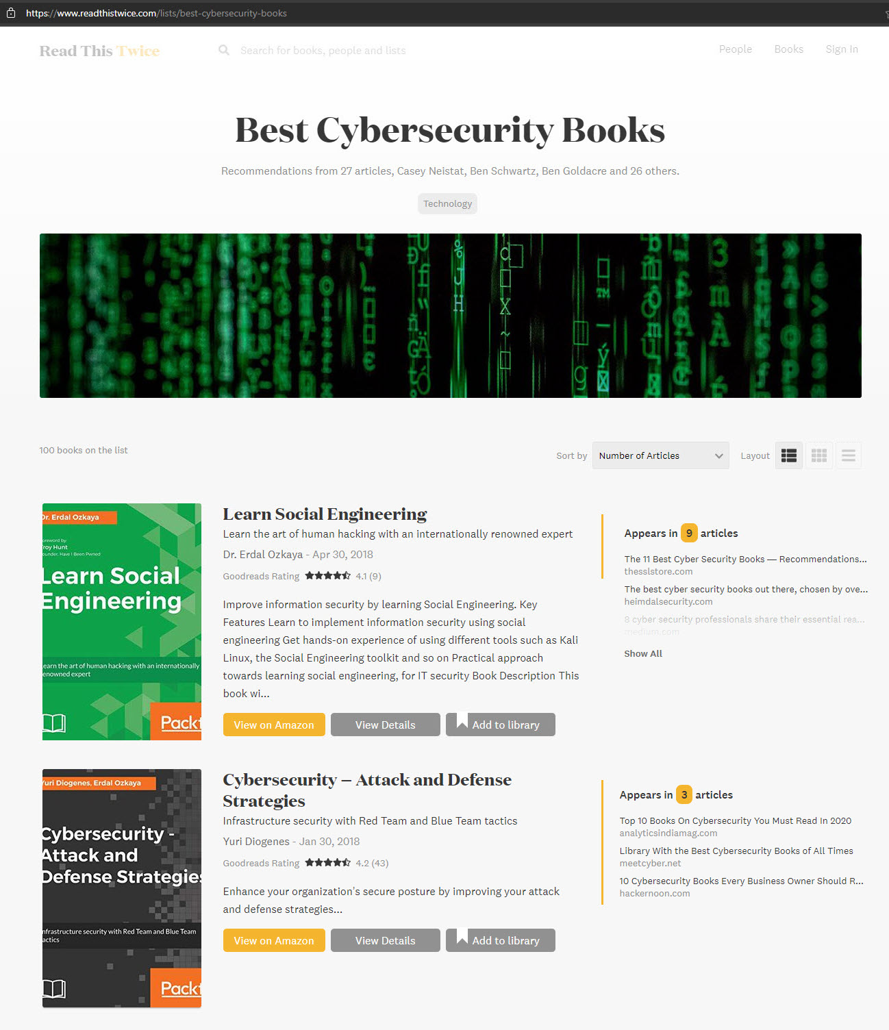 Best Cybersecurity Books from read it twice Dr Erdal Ozkaya