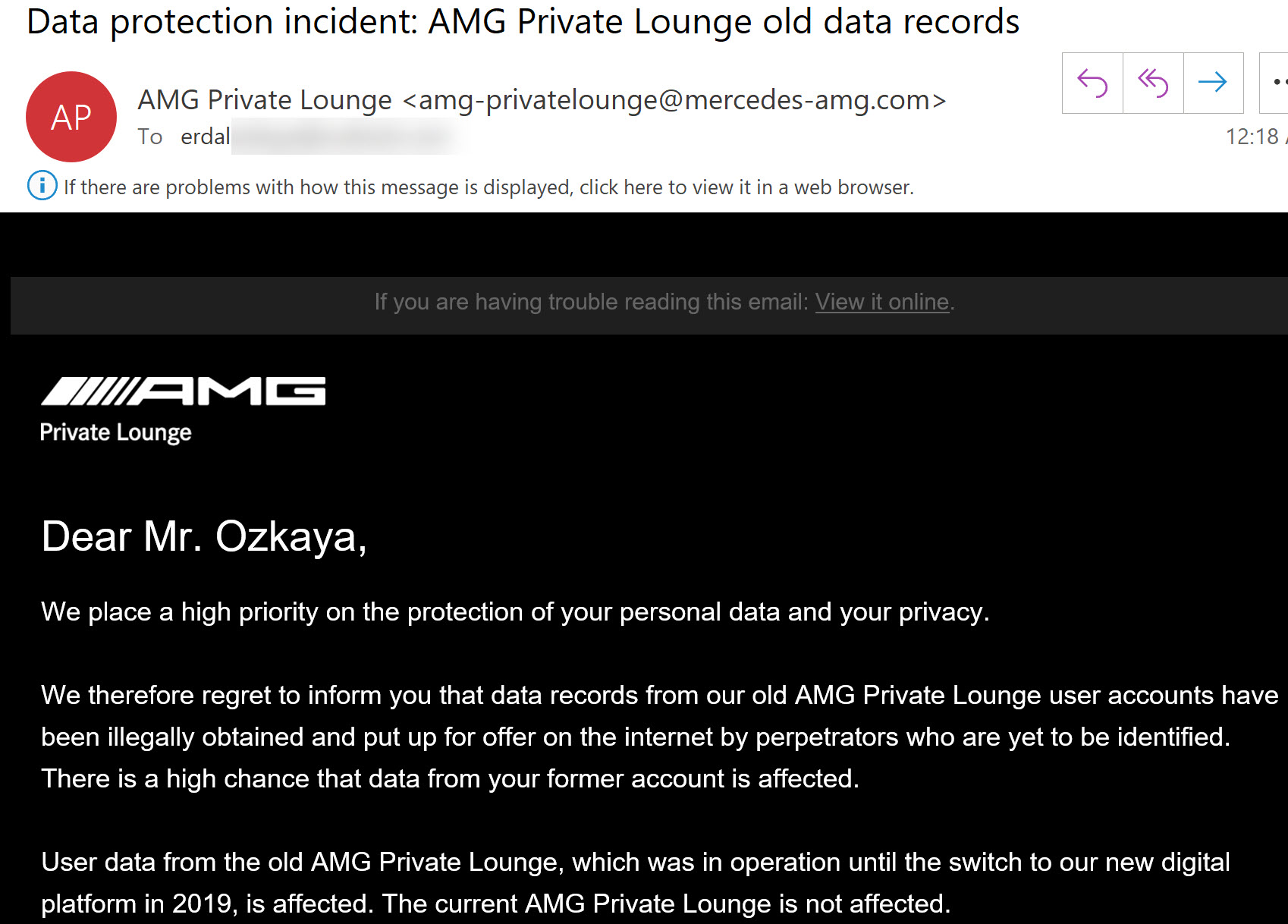 Mercedes Benz AMG Data Breach